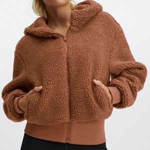 Fabletics Sunmit Teddy Jacket in Toffee